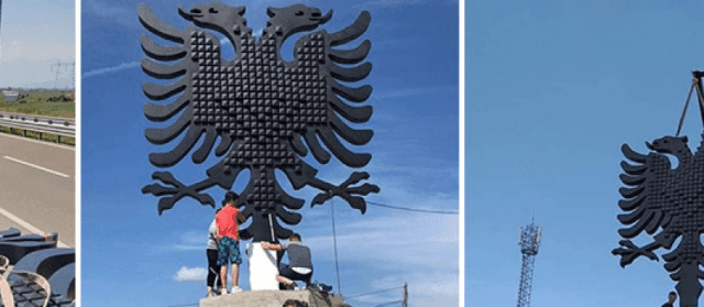 Përurohet shqiponja gjigante në Podujevë, 5 kilometra larg kufirit me Serbinë (VIDEO)