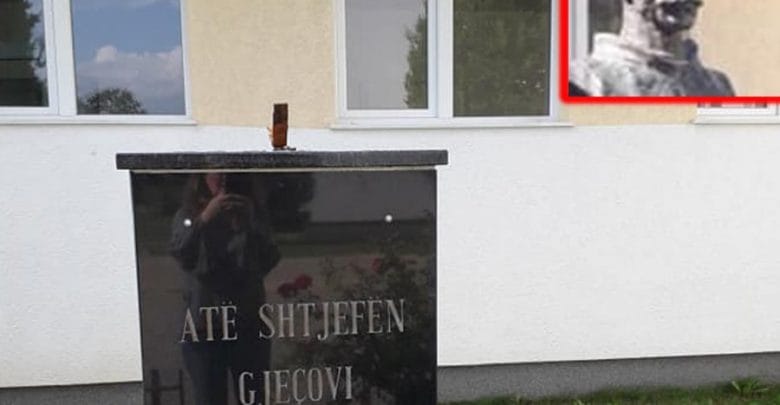 Vandalizohet busti i At Shtjefën Gjeçovit në Zllakuqan të Klinës