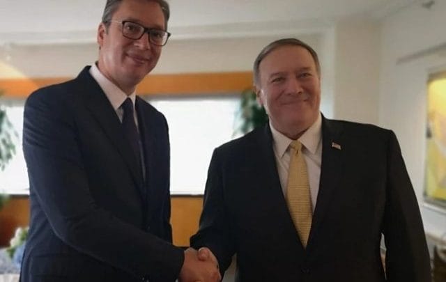 Vuçiq takohet me sekretarin amerikan të shtetit, temë kryesore Kosova Vuçiq takohet me sekretarin amerikan të shtetit, temë kryesore Kosova