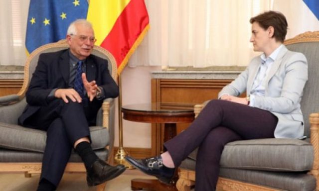 Brnabiq takon Borellin e Spanjës: Nuk kthehemi në dialogun me Kosovën pa u hequr taksa Brnabiq takon Borellin e Spanjës: Nuk kthehemi në dialogun me Kosovën pa u hequr taksa