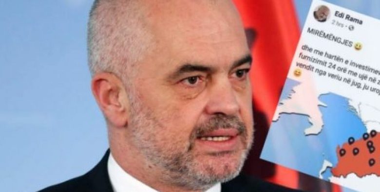 Gafa e Ramës me hartën, Republika e Kosovës figuron brenda territorit të Serbisë