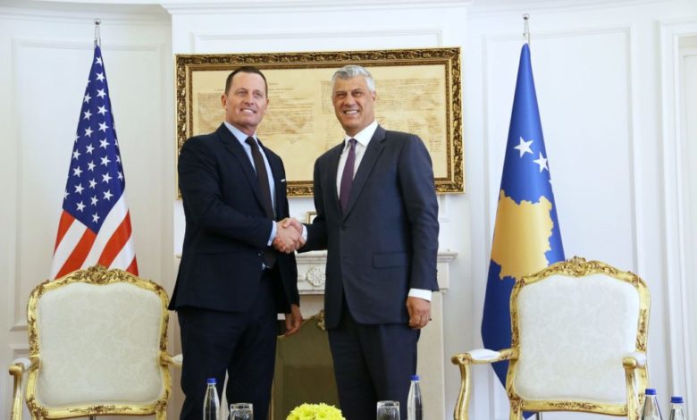 Grenell zbulon arsyen që çoi në burgosjen e Thaçit në Hagë: U ra dakord te mbyllej Gjykata Speciale dhe Prokurori u terbua Grenell zbulon arsyen që çoi në burgosjen e Thaçit në Hagë: U ra dakord te mbyllej Gjykata Speciale dhe Prokurori u terbua