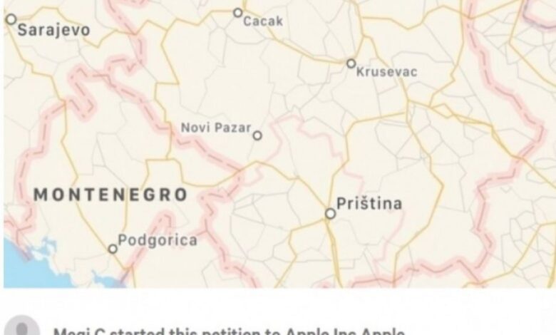 “Apple Maps” e shfaq Kosovën si pjesë të Serbisë, niset peticion për ta ndryshuar “Apple Maps” e shfaq Kosovën si pjesë të Serbisë, niset peticion për ta ndryshuar