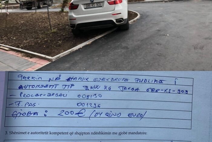 Ankoheni për gjobat në Shqipëri? Shkoni në Prishtinë dhe shihni sa ta “ngopin” për BMW-në e parkuar në gjelbërim Ankoheni për gjobat në Shqipëri? Shkoni në Prishtinë dhe shihni sa ta “ngopin” për BMW-në e parkuar në gjelbërim