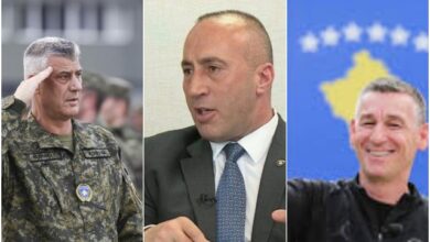 “Në mes të Beogradit janë fotot e Thaçit, Haradinajt e Veselit me mbishkrimin: Ja kriminelët” “Në mes të Beogradit janë fotot e Thaçit, Haradinajt e Veselit me mbishkrimin: Ja kriminelët”