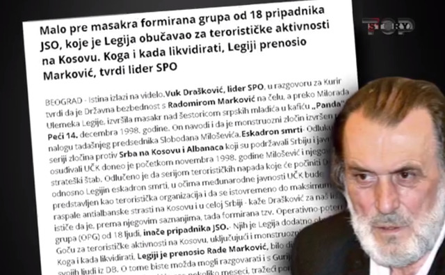 VIDEO/ ‘Fajësuam shqiptarët’, Zyrtari i lartë serb, Drashkoviç: Masakrën në kafenenë “Panda” në Pejë e kreu sigurimi serb