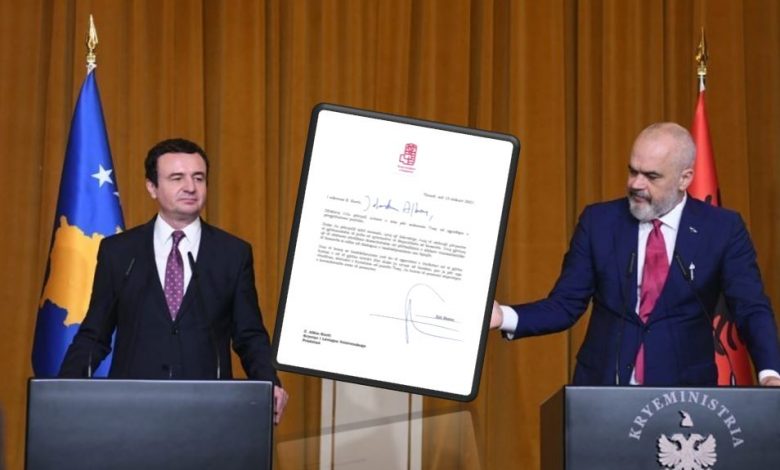 Zbulohet LETRA/ Rama i shkruan Albin Kurtit: Të pres në Tiranë, të intensifikojmë marrëdhëniet tona Zbulohet LETRA/ Rama i shkruan Albin Kurtit: Të pres në Tiranë, të intensifikojmë marrëdhëniet tona