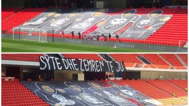 UEFA hoqi një pjesë të banderolës/ Reagon grupi “TKZ”: Ngjarje e shëmtuar, lobimi serb ka punuar… UEFA hoqi një pjesë të banderolës/ Reagon grupi “TKZ”: Ngjarje e shëmtuar, lobimi serb ka punuar…