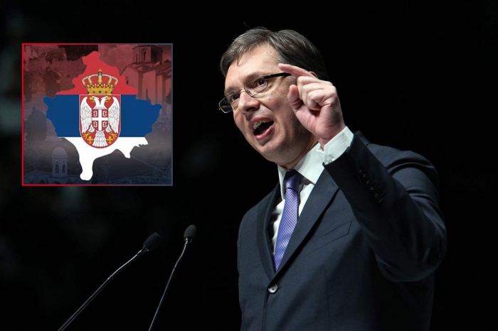 Vuçiç provokon në maksimum, poston hartën e Kosovës me flamurin e Serbisë: Ne nuk jemi të dobët