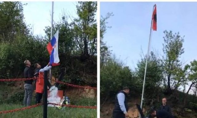 ‘Provokimi serb’ zgjati pak/ Largohet flamuri serb e rikthehet flamuri kombëtar tek përmendorja e dëshmorit shqiptar ‘Provokimi serb’ zgjati pak/ Largohet flamuri serb e rikthehet flamuri kombëtar tek përmendorja e dëshmorit shqiptar