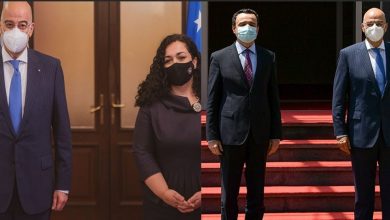 Albin Kurti dhe Vjosa Osmani i kërkojnë ministrit grek njohjen e Kosovës Albin Kurti dhe Vjosa Osmani i kërkojnë ministrit grek njohjen e Kosovës