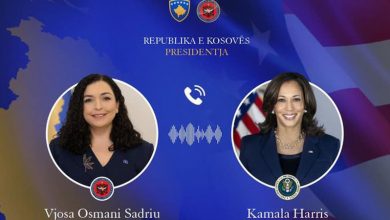 Strehimi i afganëve në Kosovë, Vjosa Osmani bisedë telefonike me zv/Presidenten amerikane Strehimi i afganëve në Kosovë, Vjosa Osmani bisedë telefonike me zv/Presidenten amerikane