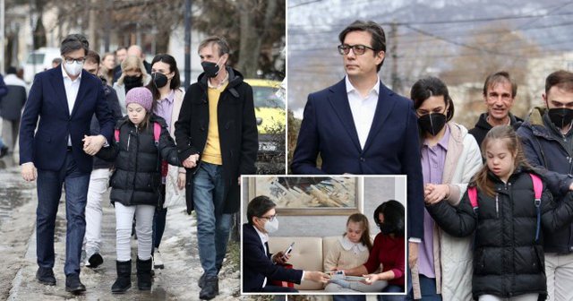 Prekëse/ Vajza shqiptare me Sindromën Down bullizohet, Presidenti i Maqedonisë e shoqëron në shkollë Prekëse/ Vajza shqiptare me Sindromën Down bullizohet, Presidenti i Maqedonisë e shoqëron në shkollë