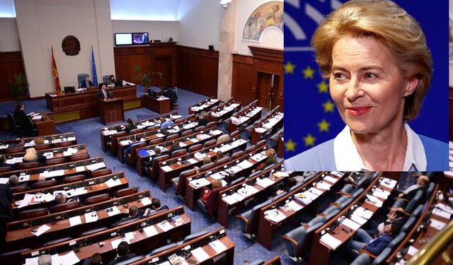 Dita vendimtare/ Propozimi francez shkon nesër në Kuvendin maqedonas. Pritet dhe fjalimi i Von der Leyen Dita vendimtare/ Propozimi francez shkon nesër në Kuvendin maqedonas. Pritet dhe fjalimi i Von der Leyen