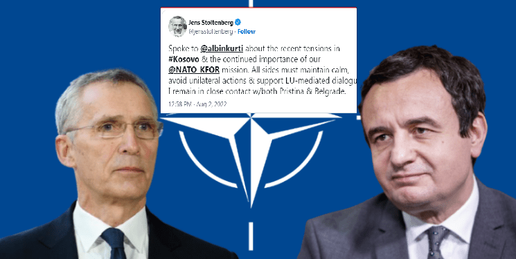 Tensionet në veri/ Stoltenberg bisedon me Kurtin: Misioni i KFOR-it i rëndësishëm, palët të ruajnë qetësinë Tensionet në veri/ Stoltenberg bisedon me Kurtin: Misioni i KFOR-it i rëndësishëm, palët të ruajnë qetësinë