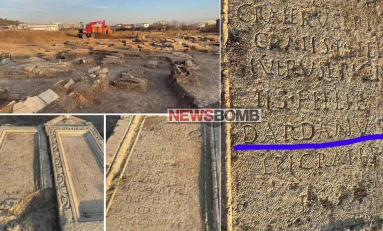 SKANDALI në Maqedoni/ Hiqet pllaka antike me mbishkrimin “DARDANUS” për t’i hapur rrugën ndërtimit të një pallati SKANDALI në Maqedoni/ Hiqet pllaka antike me mbishkrimin “DARDANUS” për t’i hapur rrugën ndërtimit të një pallati