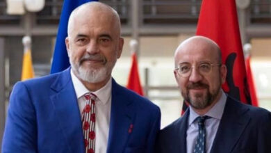 Rama pas takimit me Michel nxit Kosovën për dialog: Rajoni s’mund të merret zvarrë për një konflikt të kotë! Ballkani i përket ‘Berlinit’, jo ëndrrave të Kremlinit Rama pas takimit me Michel nxit Kosovën për dialog: Rajoni s’mund të merret zvarrë për një konflikt të kotë! Ballkani i përket ‘Berlinit’, jo ëndrrave të Kremlinit
